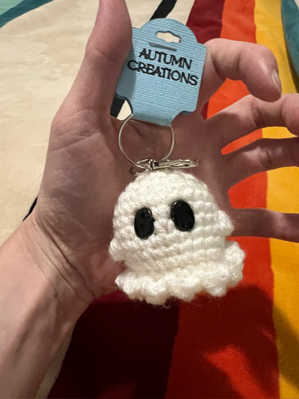 Crocheted Ghost Keychain 👻 - Picture 5 of 5